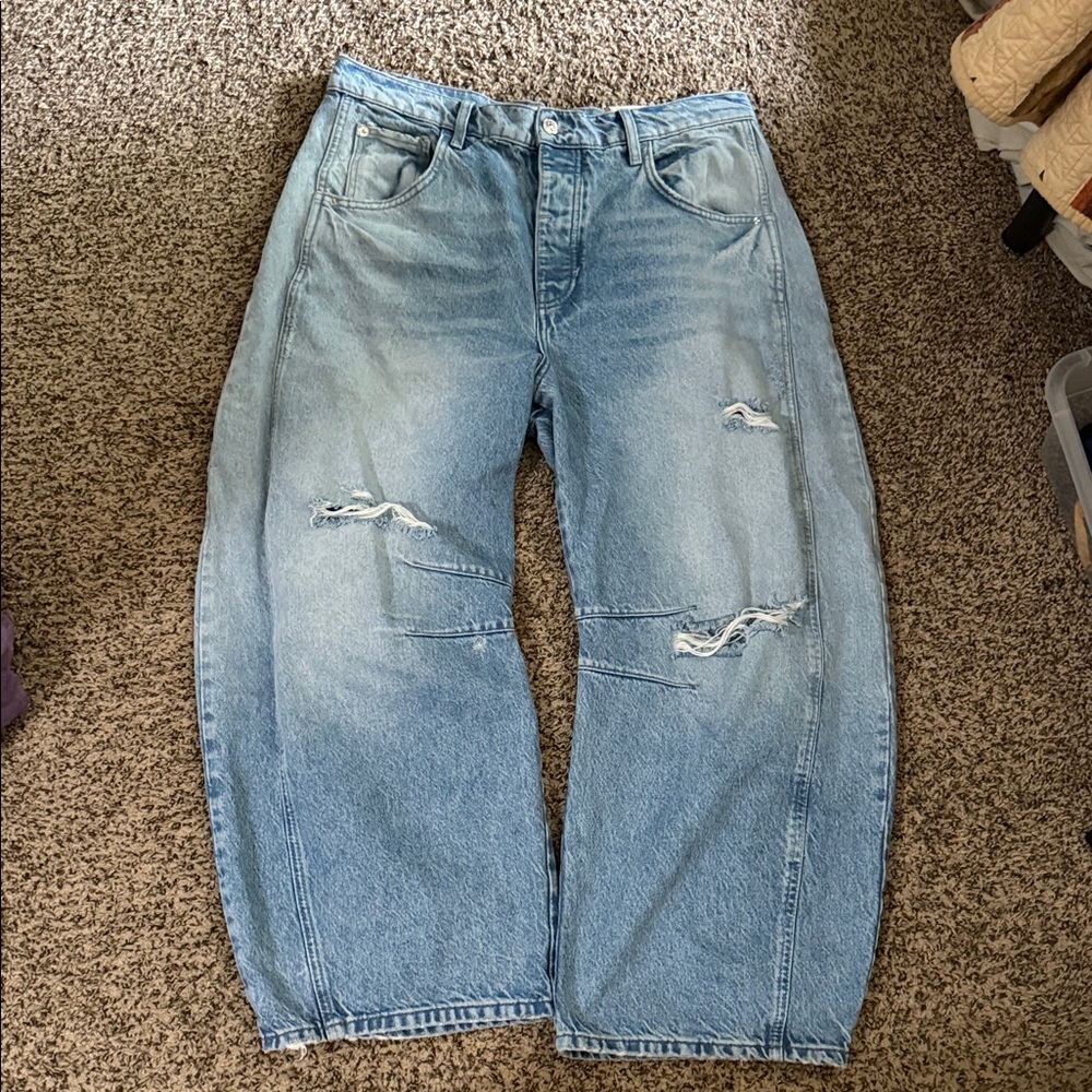 We The Free Good Luck Mid-Rise Barrel Jean